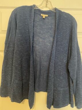 Eileen Fisher Cozy Open-Front Blue Women’s Cardigan Sweater